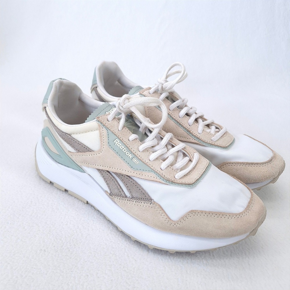 Reebok Classic Leather Legacy AZ White Stucco Sea Spray Sneakers Size 9.5
